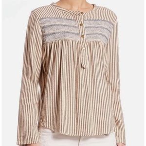 Current Elliott The Retreat Henley Striped Top Size 1 (S)